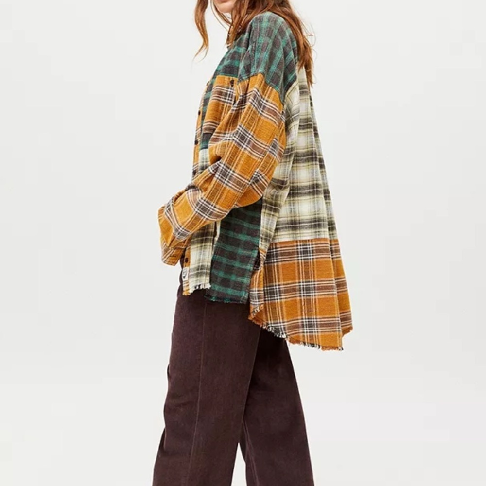 Bdg Oversized Patchwork Mixed Print Flannel Shack… - image 4